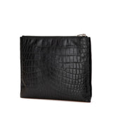 サンローラン クロコ型押し クラッチバッグ セカンドバッグ 39729 ブラック レザー メンズ SAINT LAURENT 【中古】